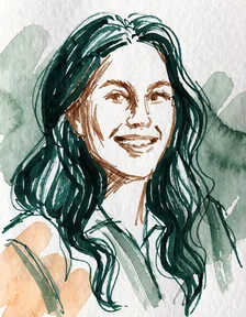 Illustration, not a photo of Nicole D.
